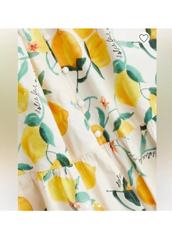 H&M Lemons Dolce Far Niente Tiered Strappy Dress Size M - Picture 4 of 11